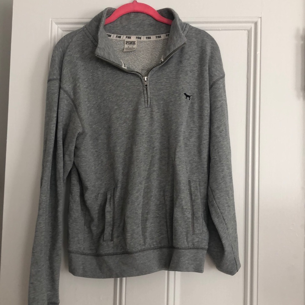 PINK Grey Quarterzip